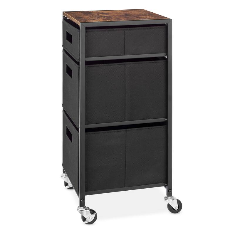 Whitmor Rolling 3-Drawer Storage Utility Cart - Brown