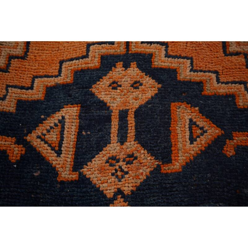Handmade Transitional Oushak Turkish Vintage Runner Rug - 3'8"x 12'4"