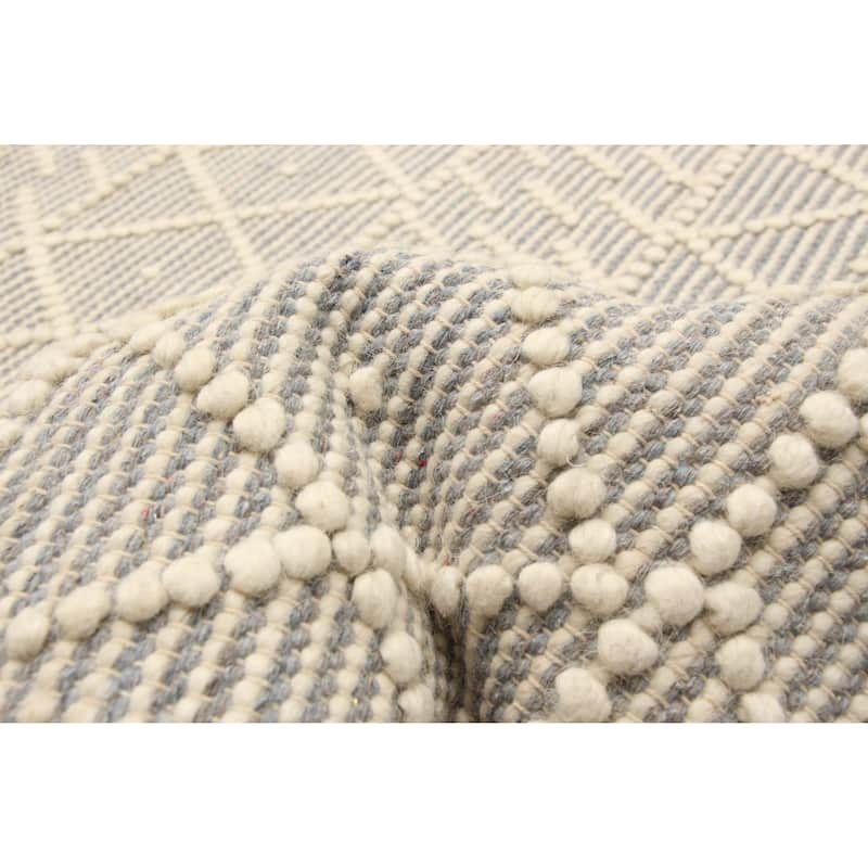 ECARPETGALLERY Braid weave Sienna Grey Wool Rug - 5'0 x 8'0