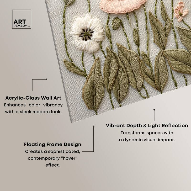 Stitched Serenity I Acrylic by Art Remedy, Ready to Hang