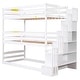 preview thumbnail 15 of 13, Twin Size Triple Bunk Bed with Storage Staircase, Convertible to Separate Beds, Solid Pine & MDF Construction, White