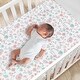 preview thumbnail 5 of 8, Lambs & Ivy Giraffe and a Half Pink/Gray 4-Piece Nursery Baby Crib Bedding Set