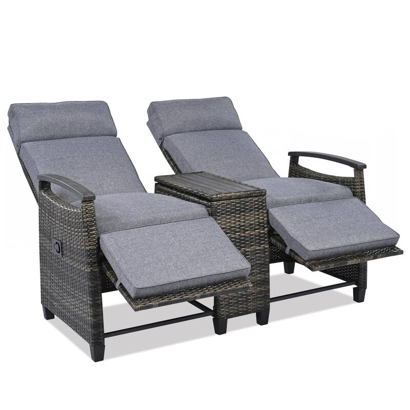 Patio Recliner Loveseat Chair