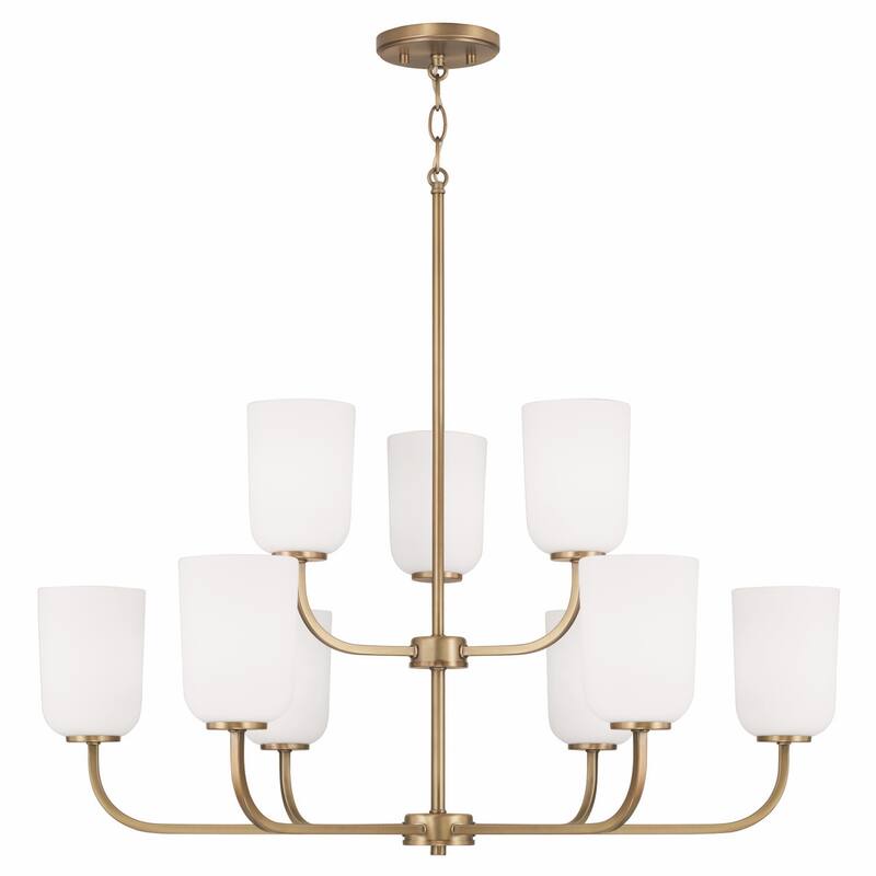 Lawson 9-light Hanging Chandelier - Aged Brass