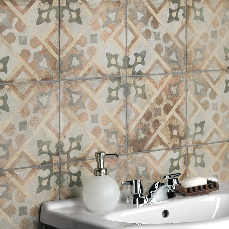 Merola Tile D'Anticatto Decor Laterza 8-3/4" x 8-3/4" Porcelain Floor and Wall Tile