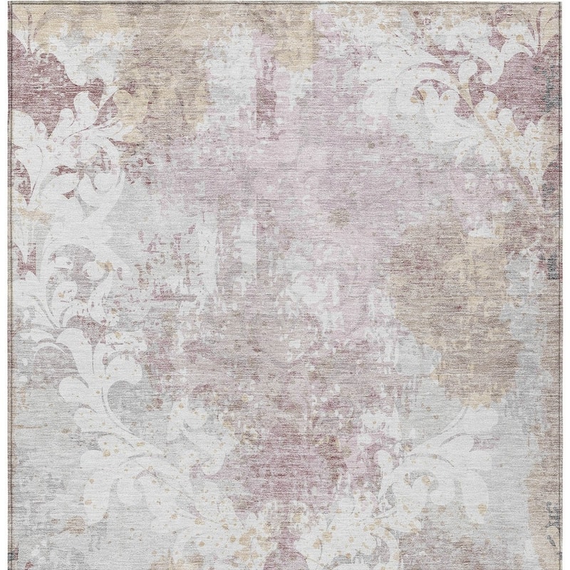 HomeRoots Damask Transitional Rectangle Outdoor Rug
