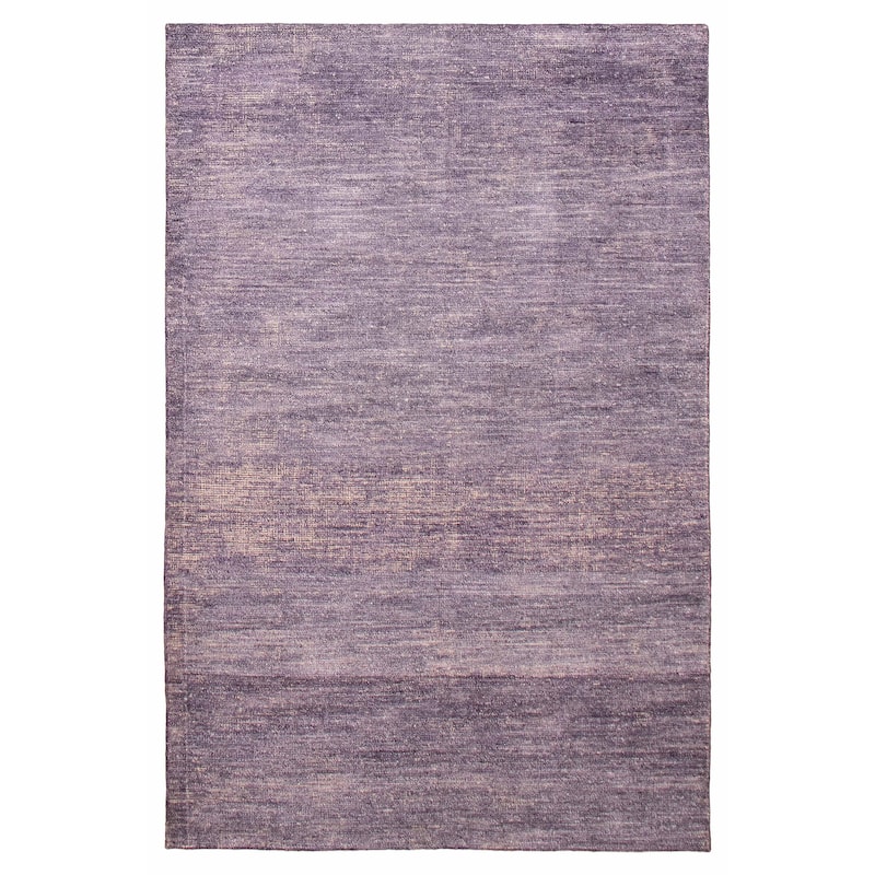 ECARPETGALLERY Hand-knotted Loreto Purple Silk Rug - 5'9 x 8'9 - Purple - 5'9 x 8'9