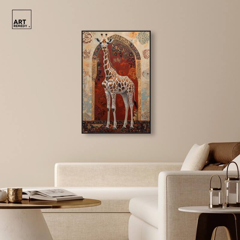 Giraffe Archway Canvas by Art Remedy