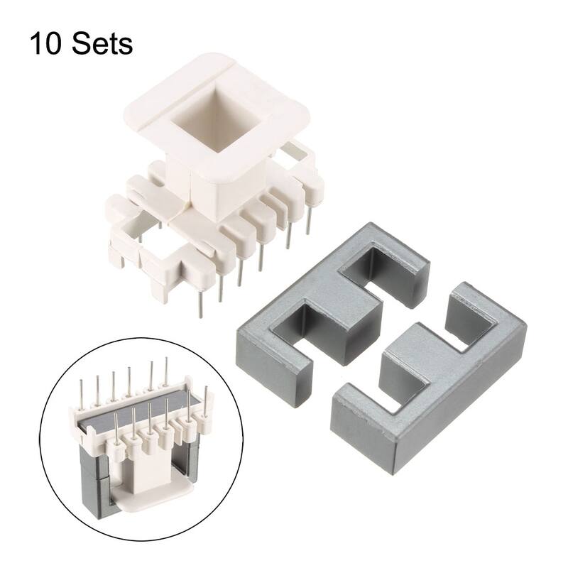 10 Sets EE35 6 with 6pin Transformer Bobbin PC40 Ferrite Core Vertical - White, Gray