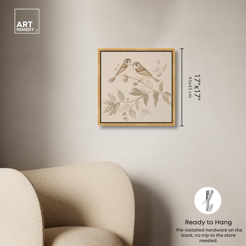 Pair of Finches III Canvas by Art Remedy