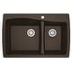 preview thumbnail 1 of 45, Karran Drop-In Quartz 60/40 Double Bowl Kitchen Sink Brown