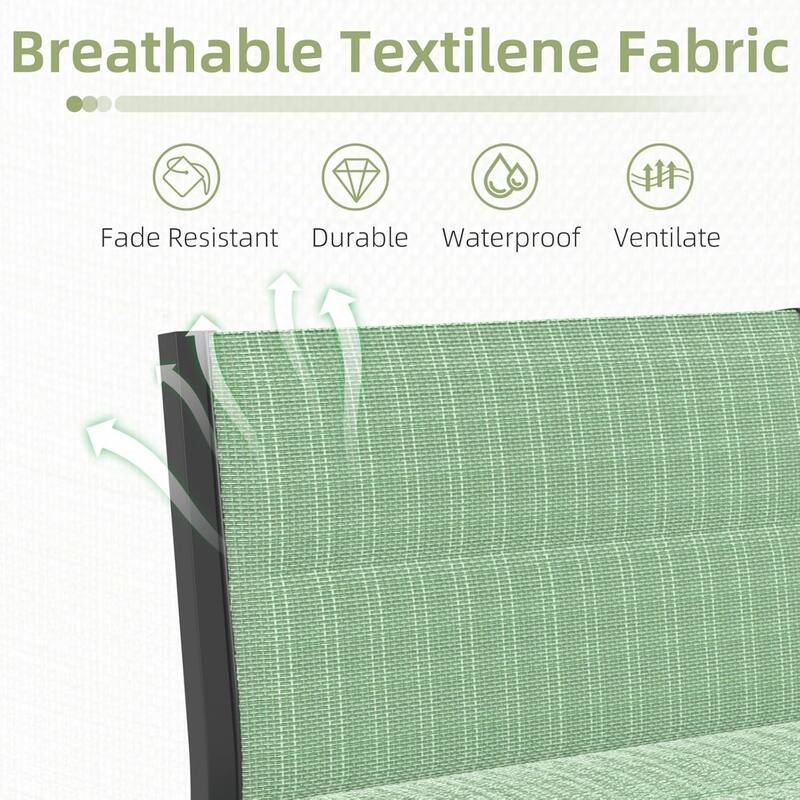AECOJOY 7 Pieces Cotton-Filled Textilene Fabric Outdoor Conversation Sets with Coffee Table, Patio Sectional Furniture Set