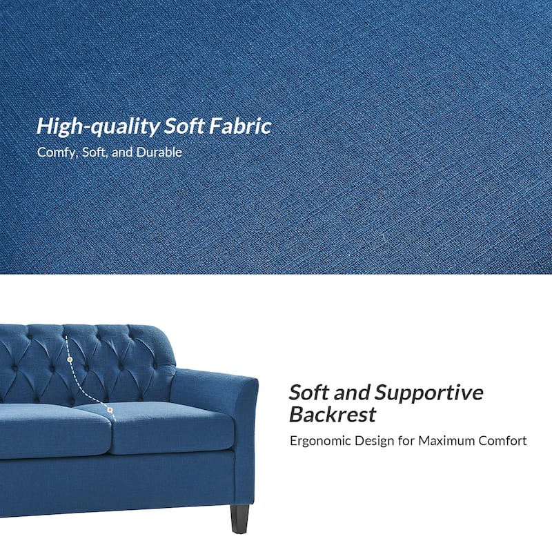 Evaristo Transitional 72.5"Wide Flared Arm Sofa with Removable Seat Cushion by HULALA HOME