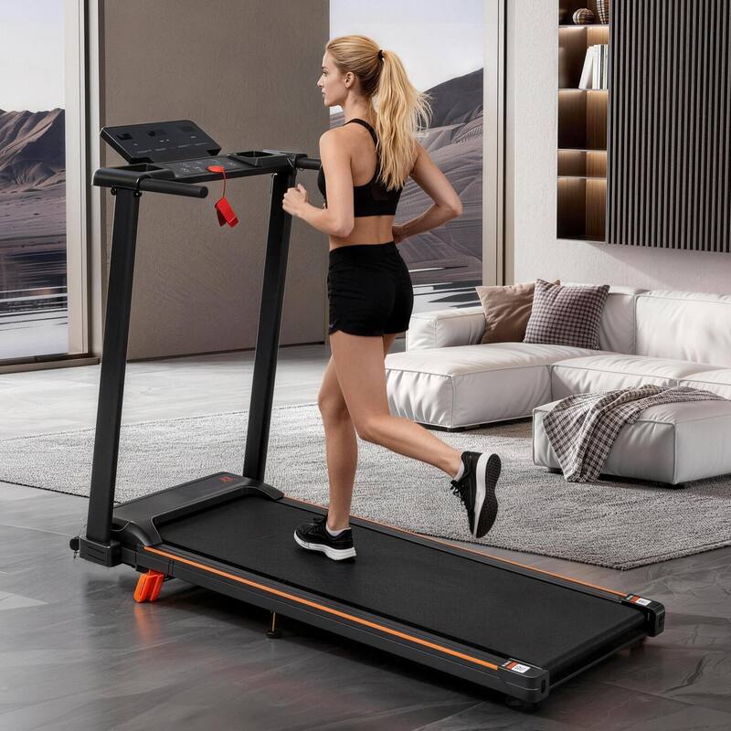 Portable Treadmills for Home with Handle, with 265 Lbs Capacity, 3.0HP Treadmill with 4 Adjustable Support Feet