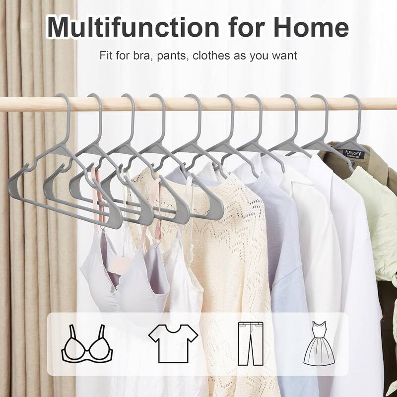 VECELO 100 Pcs Plastic Adult Hangers Holds Up To 10 Lbs Clothes Hangers