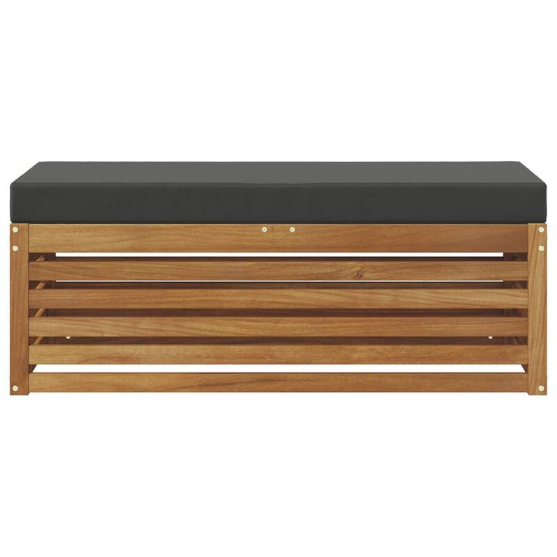 vidaXL Stool Bench Natural and Anthracite 16.93 x 16.93 x 14.57 in