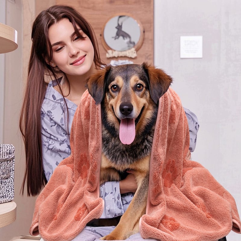 2 Pack X-Large Dog Paw Bath Towels 27.5"x40", Super Absorbent and Soft Pet Grooming Towel