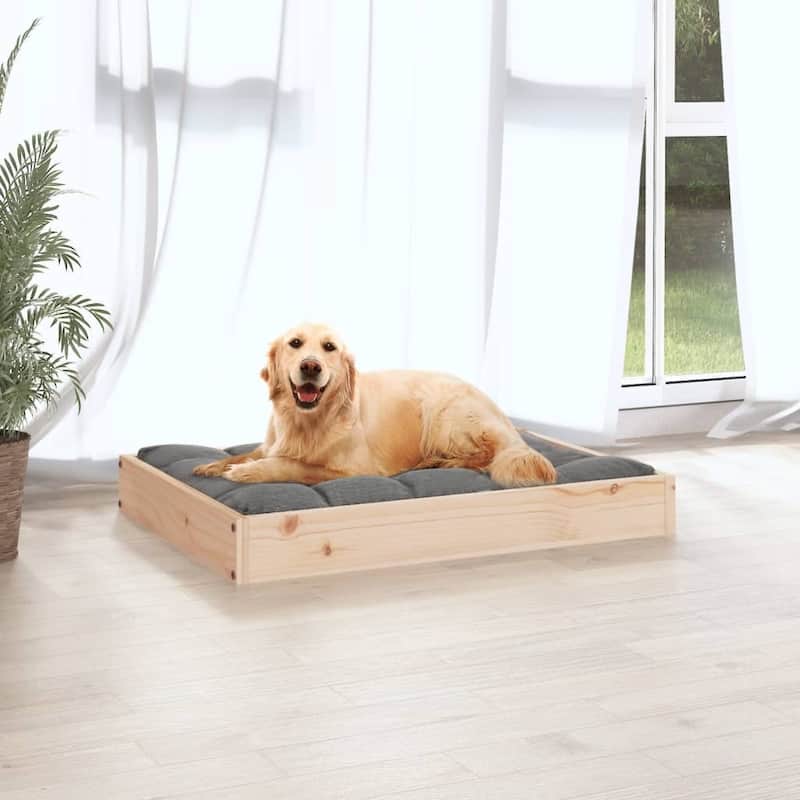 vidaXL Dog Bed Dog Sofa Bed Couch Pet Bed with Wooden Frame Solid Wood Pine - 28.1" x 21.3" x 3.5"