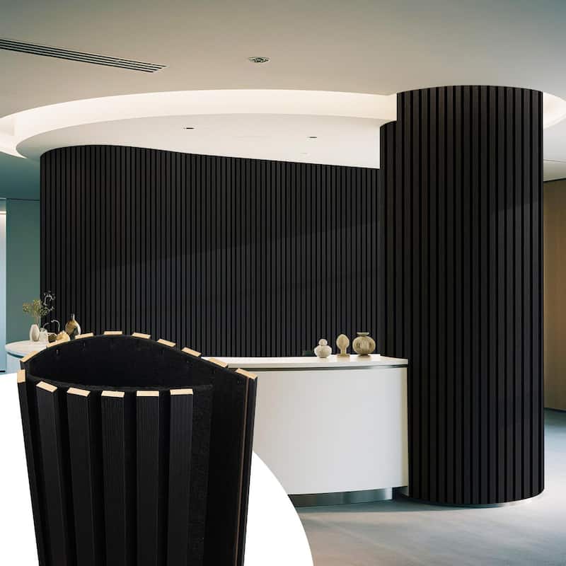 Art3d Flex Acoustic 3D Wall Panel 95.3"x23.8" Black Wood