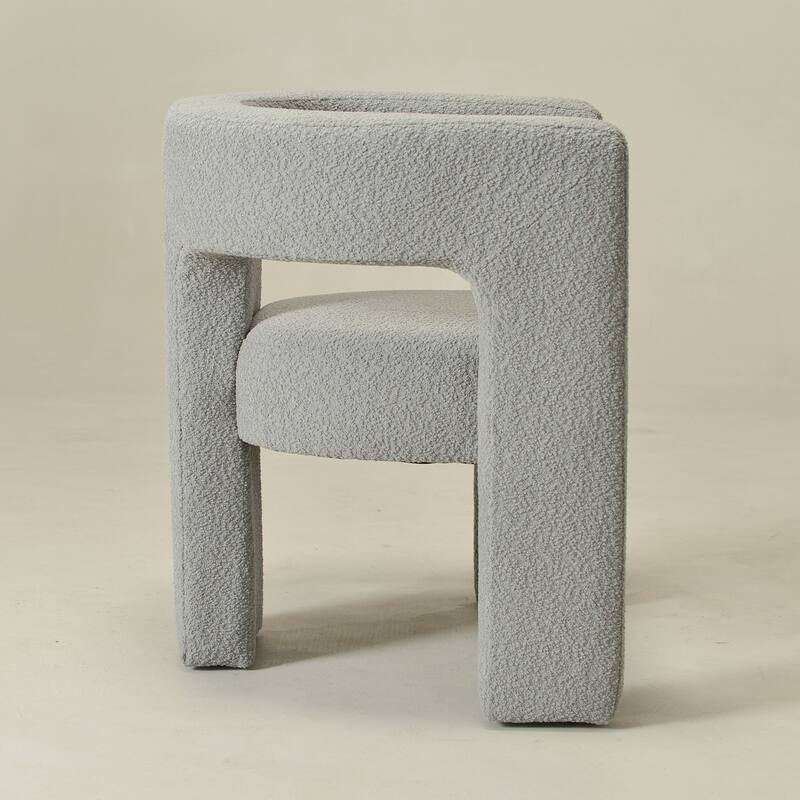 KINWELL 28" Wide Boucle Upholstered Square Armchair
