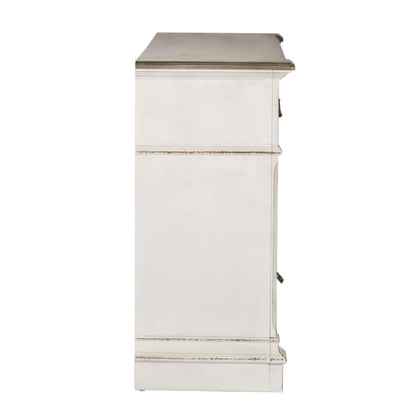 The Gray Barn Abbey Park Weathered Brown & Antique White 7 Drawer Dresser