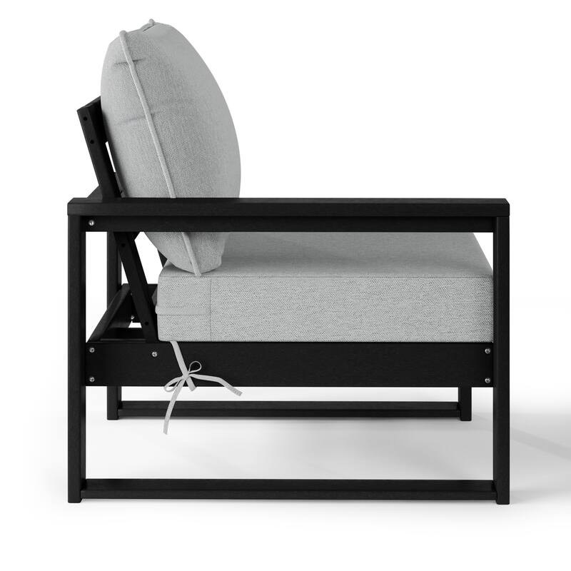 Endless Patio Deep Seating Left Arm Chair with Black Frame