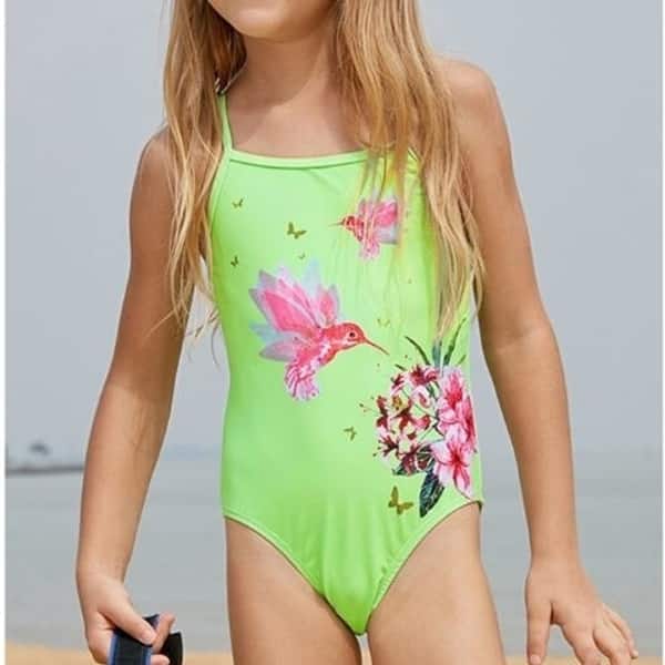 Shop Girl S One Piece Swimwear Ruffle Swimsuits Pompom Bathing