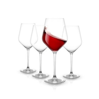 JoyJolt Layla European Crystal Stem 16.9 oz Red Wine Glass, Set of 4
