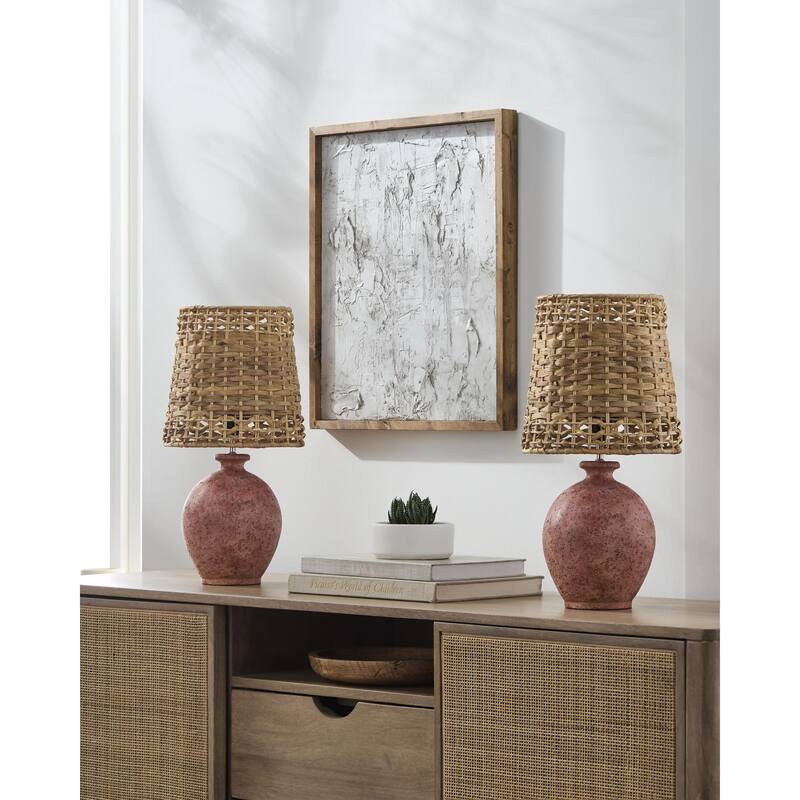Livabliss Sarina Global Accent Table Lamp (Set of 2) - Blush