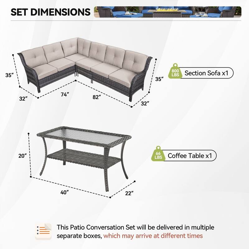 Outdoor Conversation Sets 2 Sectional Sofa Furniture