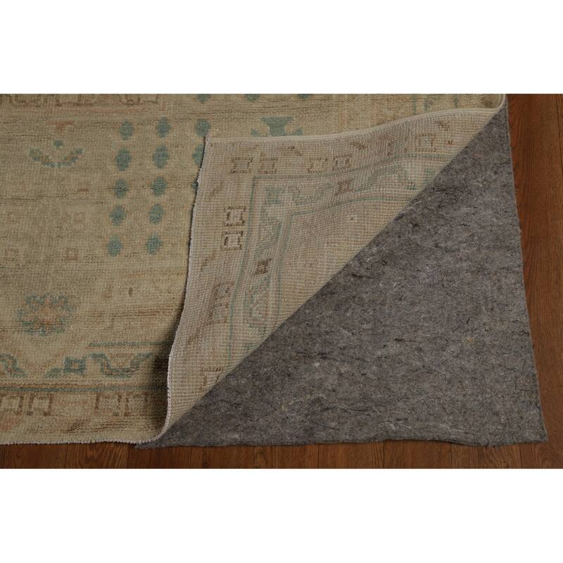 Vegetable Dye Oushak Turkish Rug Handmade Floral Wool Carpet - 9'0" x 12'4"