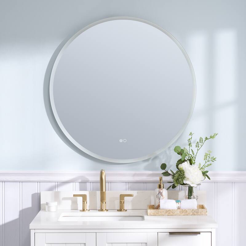 Modern Wall Mounted LED Bathroom Frontlit/Backlit Mirror With PMMA Diffuser