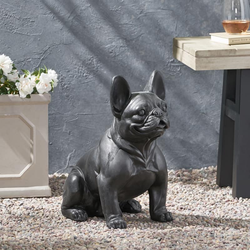 Delamore Outdoor French Bulldog Garden Statue by Christopher Knight Home