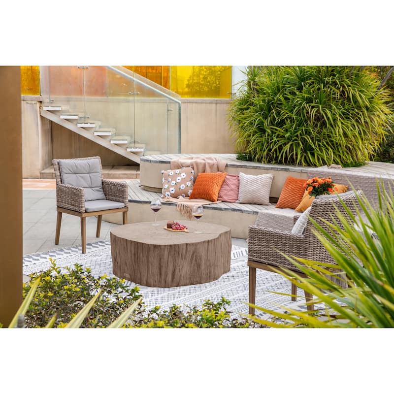 Elementi Home Daintree 19" Stump Concrete Side Table - 19.3 X 18.5 X 20