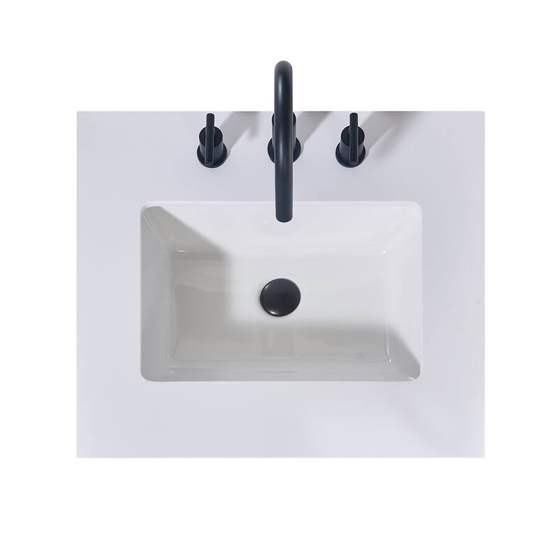 Altair Edolo Bathroom Vanity Countertop in Snow White Apron Finish Without Vanity - 24"