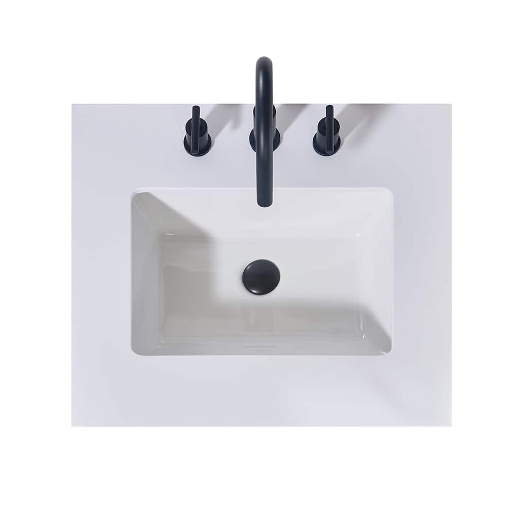 Altair Edolo Bathroom Vanity Countertop in Snow White Apron Finish Without Vanity