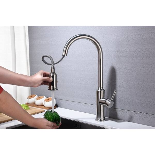 Shop Global Pronex Kitchen Faucet With Single Handle Pull Down Kitchen Faucet With Dual Function Sprayhead Oil Rubbed Bronze Overstock 31606401