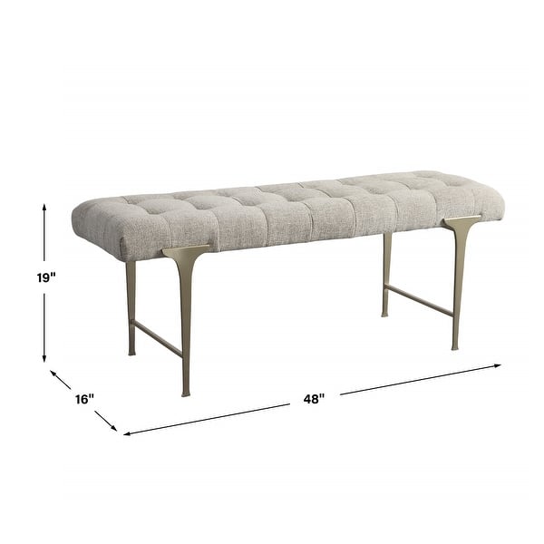 Uttermost Imperial Upholstered Gray Bench - 48 W X 19 H X 16 D (in)
