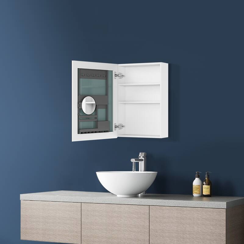 Topcraft Frameless Mirrored Medicine Cabinet in White