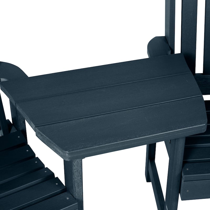 HIGHWOOD Eco-Friendly Adirondack Tete-a-Tete Connecting Table - Federal Blue