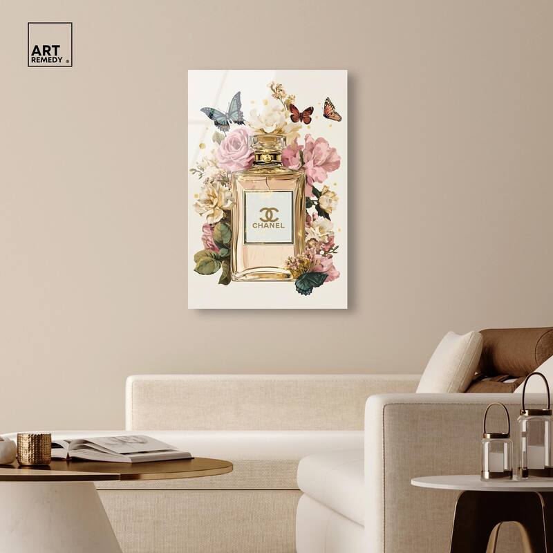 Glam Bloom Butterfly Perfume Acrylic by Art Remedy, Ready to Hang