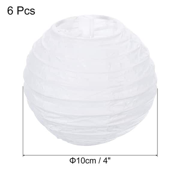 6pcs 4 Inch Folding Hanging Paper Lanterns for Wedding Home Party Bed