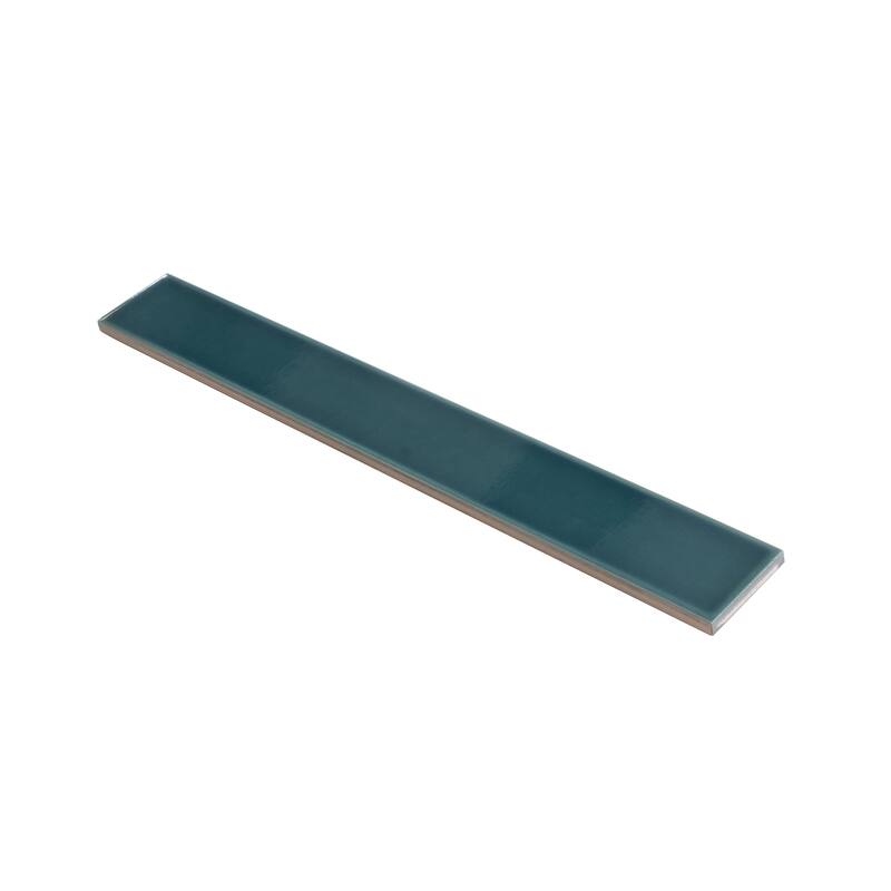 Apollo tile 2" x 16" Horizonte Glossy Emerald Petrol Blue Ceramic Tile (10.76 sq ft/case) - 50 Pack