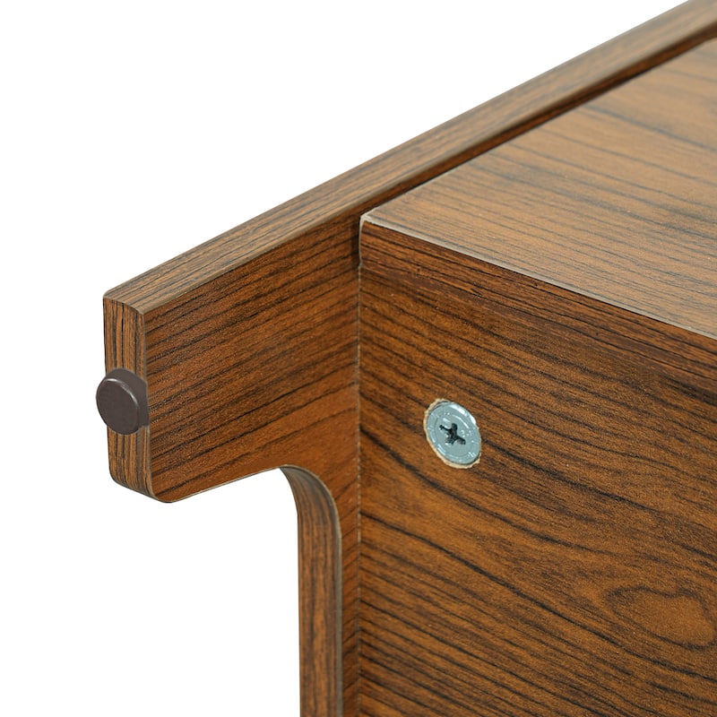 Anmytek 2-in-1 Cat Litter Box Enclosure Side Table House - Brown