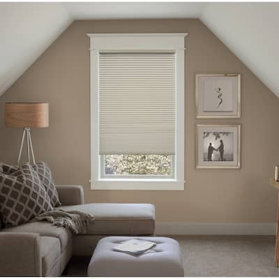 BlindsAvenue Custom 3/4" Pleat, Cordless Cellular Shades, Color Sand, Blackout Fabric