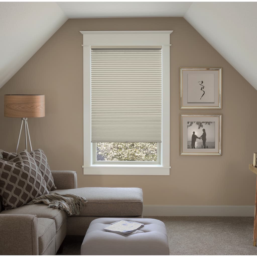 BlindsAvenue Custom 3/4" Pleat, Cordless Cellular Shades, Color Sand, Blackout Fabric