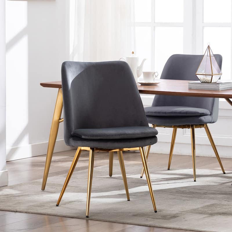 Porthos Home Tori Velvet Gold Legs Kitchen Dining Room Chair