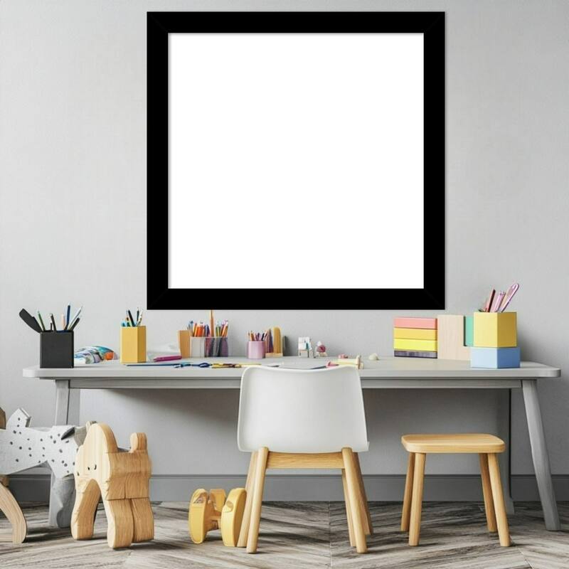 Amanti Art Basic Black Narrow Framed Dry Erase Magnetic Board