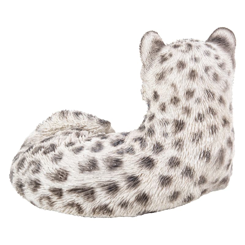 10.25" Snow Leopard Cub Outdoor Garden Statue