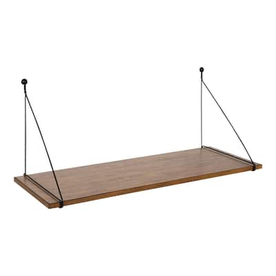 Kate and Laurel Vista Wall Mounted Wooden Desk Shelf
